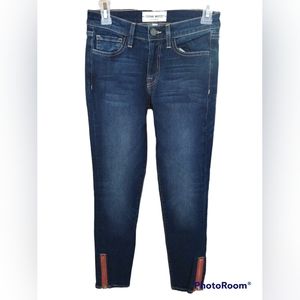 Etienne Marcel Denim Mid Rise Red Zipper Ankle Cropped Skinny Jeans Size 27
